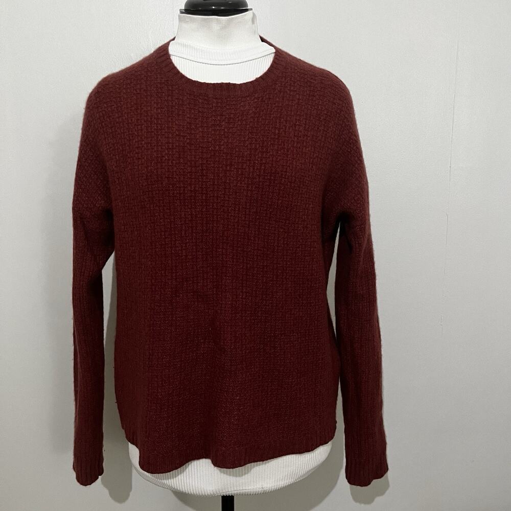 Cynthia Rowley 2-Ply Cashmere High Low Crewneck Mauve Sweater XL Zipper